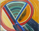 abstrakte Malerei kaufen rot gelb grün bunt 50 x 50 cm - Bild EIGHT Maler LEO